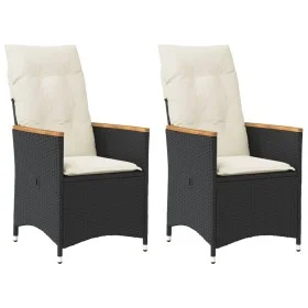 Kissen für Gartenliegen, 2 Stück, schwarzes synthetisches Rattan von vidaXL, Gartenstühle - Ref: Foro24-365650, Preis: 206,23...