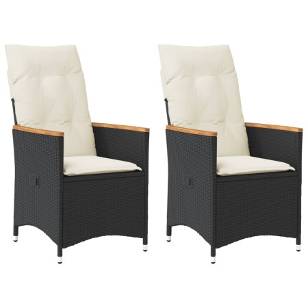 Kissen für Gartenliegen, 2 Stück, schwarzes synthetisches Rattan von vidaXL, Gartenstühle - Ref: Foro24-365650, Preis: 202,25...