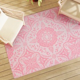 Alfombra de exterior PP rosa 140x200 cm