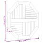 Tablero de mesa octogonal de madera maciza de teca 80x80x2,5 cm
