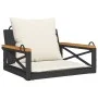 Swing bench with black synthetic rattan cushions 63x62x40 cm by vidaXL, garden benches - Ref: Foro24-368173, Price: 78,12 €, ...
