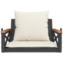 Schaukelbank mit schwarzen synthetischen Rattankissen 63x62x40 cm von vidaXL, Gartenbänke - Ref: Foro24-368173, Preis: 79,82 ...
