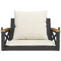 Swing bench with black synthetic rattan cushions 63x62x40 cm by vidaXL, garden benches - Ref: Foro24-368173, Price: 78,12 €, ...