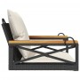 Schaukelbank mit schwarzen synthetischen Rattankissen 63x62x40 cm von vidaXL, Gartenbänke - Ref: Foro24-368173, Preis: 79,82 ...