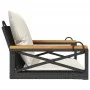 Swing bench with black synthetic rattan cushions 63x62x40 cm by vidaXL, garden benches - Ref: Foro24-368173, Price: 78,12 €, ...