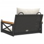 Schaukelbank mit schwarzen synthetischen Rattankissen 63x62x40 cm von vidaXL, Gartenbänke - Ref: Foro24-368173, Preis: 79,82 ...