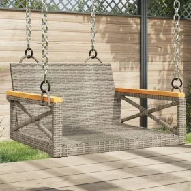 Gray synthetic rattan swing bench 63x62x40 cm by vidaXL, garden benches - Ref: Foro24-368171, Price: 68,58 €, Discount: %