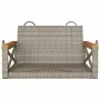 Gray synthetic rattan swing bench 63x62x40 cm by vidaXL, garden benches - Ref: Foro24-368171, Price: 68,58 €, Discount: %