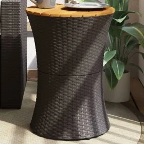 Drum-shaped garden table synthetic rattan and black wood by vidaXL, Garden tables - Ref: Foro24-368296, Price: 73,86 €, Disco...