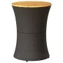 Drum-shaped garden table synthetic rattan and black wood by vidaXL, Garden tables - Ref: Foro24-368296, Price: 73,86 €, Disco...