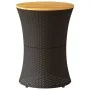Drum-shaped garden table synthetic rattan and black wood by vidaXL, Garden tables - Ref: Foro24-368296, Price: 73,86 €, Disco...
