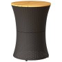 Drum-shaped garden table synthetic rattan and black wood by vidaXL, Garden tables - Ref: Foro24-368296, Price: 75,21 €, Disco...