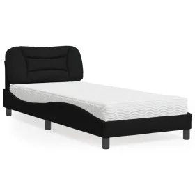 Bed with black fabric mattress 90x190 cm by vidaXL, Beds and slatted bases - Ref: Foro24-3208501, Price: 283,59 €, Discount: %