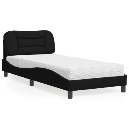 Bed with black fabric mattress 90x190 cm by vidaXL, Beds and slatted bases - Ref: Foro24-3208501, Price: 283,59 €, Discount: %