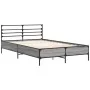 Sonoma gray metal engineered wood bed frame 140x200 cm by vidaXL, Beds and slatted bases - Ref: Foro24-3280045, Price: 140,09...