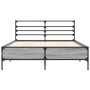Estructura cama madera ingeniería metal gris Sonoma 140x200 cm de vidaXL, Camas y somieres - Ref: Foro24-3280045, Precio: 141...
