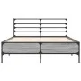 Sonoma gray metal engineered wood bed frame 140x200 cm by vidaXL, Beds and slatted bases - Ref: Foro24-3280045, Price: 140,09...