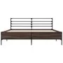 Estructura cama madera ingeniería metal marrón roble 150x200 cm de vidaXL, Camas y somieres - Ref: Foro24-3280051, Precio: 14...
