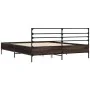 Estructura cama madera ingeniería metal marrón roble 150x200 cm de vidaXL, Camas y somieres - Ref: Foro24-3280051, Precio: 14...