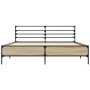 Bettgestell aus Sonoma-Eiche-Metallwerkstoff, 160 x 200 cm von vidaXL, Betten und Lattenroste - Ref: Foro24-3280053, Preis: 1...