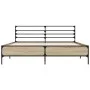 Sonoma oak metal engineered wood bed frame 160x200 cm by vidaXL, Beds and slatted bases - Ref: Foro24-3280053, Price: 144,69 ...