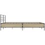 Bettgestell aus Sonoma-Eiche-Metallwerkstoff, 160 x 200 cm von vidaXL, Betten und Lattenroste - Ref: Foro24-3280053, Preis: 1...