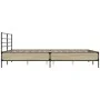 Sonoma oak metal engineered wood bed frame 160x200 cm by vidaXL, Beds and slatted bases - Ref: Foro24-3280053, Price: 144,69 ...