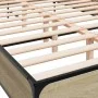 Sonoma oak metal engineered wood bed frame 160x200 cm by vidaXL, Beds and slatted bases - Ref: Foro24-3280053, Price: 144,69 ...