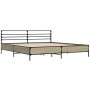 Estructura cama madera ingeniería metal roble Sonoma 180x200 cm de vidaXL, Camas y somieres - Ref: Foro24-3280058, Precio: 15...