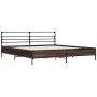Bettgestell aus eichenbraunem Metallwerkstoff, 200 x 200 cm von vidaXL, Betten und Lattenroste - Ref: Foro24-3280066, Preis: ...