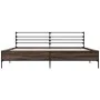 Estructura cama madera ingeniería metal marrón roble 200x200 cm de vidaXL, Camas y somieres - Ref: Foro24-3280066, Precio: 15...