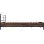 Bettgestell aus eichenbraunem Metallwerkstoff, 200 x 200 cm von vidaXL, Betten und Lattenroste - Ref: Foro24-3280066, Preis: ...