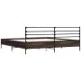 Estructura cama madera ingeniería metal marrón roble 200x200 cm de vidaXL, Camas y somieres - Ref: Foro24-3280066, Precio: 15...