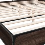 Estructura cama madera ingeniería metal marrón roble 200x200 cm de vidaXL, Camas y somieres - Ref: Foro24-3280066, Precio: 16...