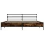 Engineered wood bed frame metal smoked oak 200x200cm by vidaXL, Beds and slatted bases - Ref: Foro24-3280064, Price: 155,01 €...