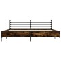 Estructura cama madera ingeniería metal roble ahumado 200x200cm de vidaXL, Camas y somieres - Ref: Foro24-3280064, Precio: 15...