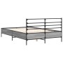 Sonoma-graues Metall-Holzwerkstoff-Bettgestell, 120 x 190 cm von vidaXL, Betten und Lattenroste - Ref: Foro24-3280070, Preis:...