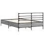 Sonoma gray metal engineered wood bed frame 120x190 cm by vidaXL, Beds and slatted bases - Ref: Foro24-3280070, Price: 129,25...