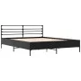 Bettgestell aus Holzwerkstoff und schwarzem Metall, 150 x 200 cm von vidaXL, Betten und Lattenroste - Ref: Foro24-3280047, Pr...