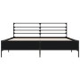 Bettgestell aus Holzwerkstoff und schwarzem Metall, 150 x 200 cm von vidaXL, Betten und Lattenroste - Ref: Foro24-3280047, Pr...