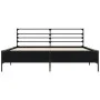 Bettgestell aus Holzwerkstoff und schwarzem Metall, 150 x 200 cm von vidaXL, Betten und Lattenroste - Ref: Foro24-3280047, Pr...