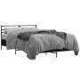 Engineered wood and black metal bed frame 135x190cm by vidaXL, Beds and slatted bases - Ref: Foro24-3280072, Price: 136,72 €,...