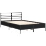 Estructura de cama madera de ingeniería y metal negro 135x190cm de vidaXL, Camas y somieres - Ref: Foro24-3280072, Precio: 13...