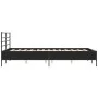Engineered wood and black metal bed frame 135x190cm by vidaXL, Beds and slatted bases - Ref: Foro24-3280072, Price: 136,72 €,...