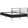 Estructura de cama madera de ingeniería y metal negro 135x190cm de vidaXL, Camas y somieres - Ref: Foro24-3280072, Precio: 13...