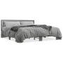 Estructura cama madera ingeniería metal gris Sonoma 200x200 cm de vidaXL, Camas y somieres - Ref: Foro24-3280085, Precio: 164...