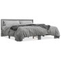 Estructura cama madera ingeniería metal gris Sonoma 200x200 cm de vidaXL, Camas y somieres - Ref: Foro24-3280085, Precio: 166...