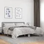 Estructura cama madera ingeniería metal gris Sonoma 200x200 cm de vidaXL, Camas y somieres - Ref: Foro24-3280085, Precio: 164...