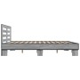 Estructura cama madera ingeniería metal gris Sonoma 200x200 cm de vidaXL, Camas y somieres - Ref: Foro24-3280085, Precio: 166...