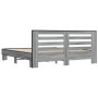 Estructura cama madera ingeniería metal gris Sonoma 200x200 cm de vidaXL, Camas y somieres - Ref: Foro24-3280085, Precio: 166...